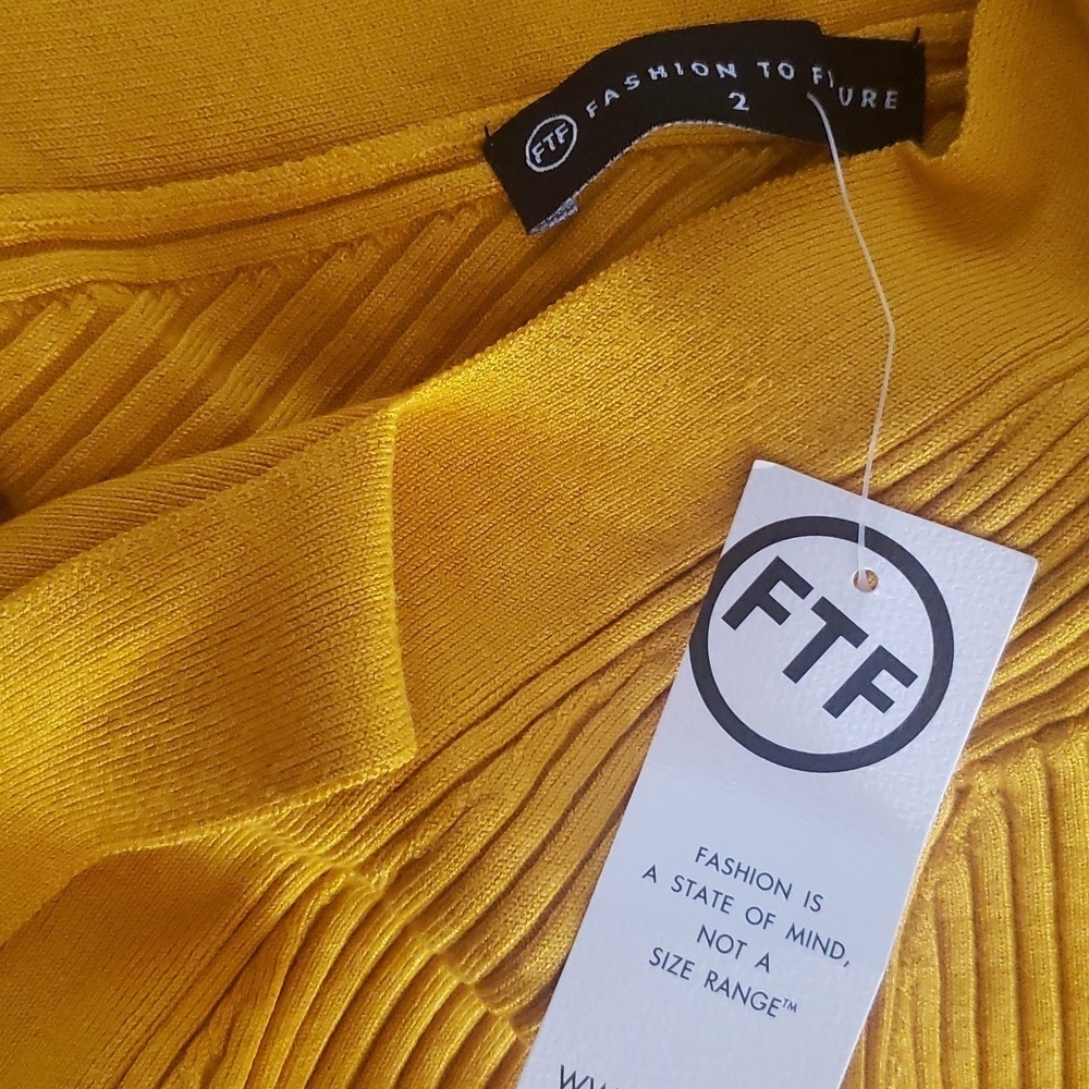 Boho 2X Golden Yellow Ribbed Knit Spring Button Stretch Front Sweater New - Picture 5 of 6
